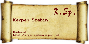 Kerpen Szabin névjegykártya